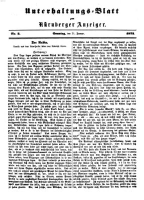 Nürnberger Anzeiger. Unterhaltungs-Blatt (Nürnberger Anzeiger) Sonntag 21. Januar 1872