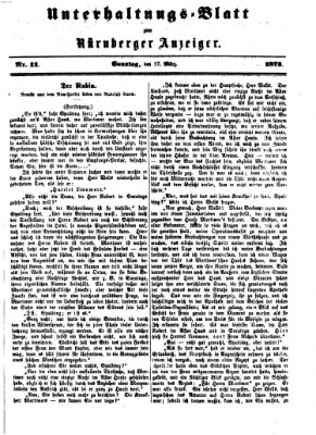 Nürnberger Anzeiger. Unterhaltungs-Blatt (Nürnberger Anzeiger) Sonntag 17. März 1872