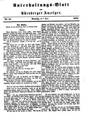 Nürnberger Anzeiger. Unterhaltungs-Blatt (Nürnberger Anzeiger) Sonntag 7. April 1872