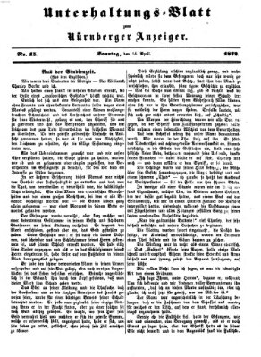 Nürnberger Anzeiger. Unterhaltungs-Blatt (Nürnberger Anzeiger) Sonntag 14. April 1872