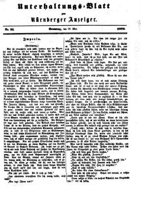 Nürnberger Anzeiger. Unterhaltungs-Blatt (Nürnberger Anzeiger) Sonntag 26. Mai 1872