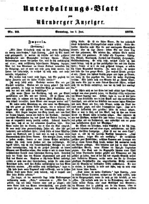 Nürnberger Anzeiger. Unterhaltungs-Blatt (Nürnberger Anzeiger) Sonntag 9. Juni 1872