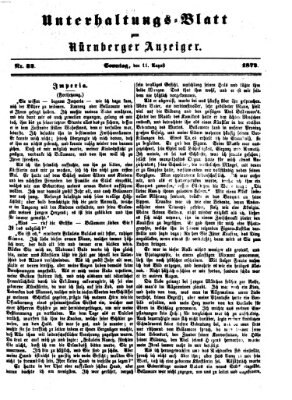 Nürnberger Anzeiger. Unterhaltungs-Blatt (Nürnberger Anzeiger) Sonntag 11. August 1872