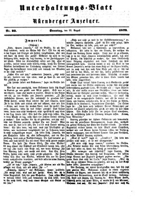 Nürnberger Anzeiger. Unterhaltungs-Blatt (Nürnberger Anzeiger) Sonntag 18. August 1872