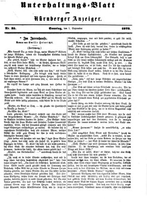 Nürnberger Anzeiger. Unterhaltungs-Blatt (Nürnberger Anzeiger) Sonntag 1. September 1872