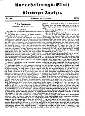 Nürnberger Anzeiger. Unterhaltungs-Blatt (Nürnberger Anzeiger) Sonntag 22. September 1872