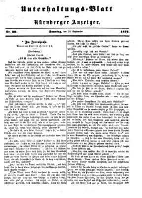 Nürnberger Anzeiger. Unterhaltungs-Blatt (Nürnberger Anzeiger) Sonntag 29. September 1872