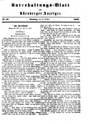 Nürnberger Anzeiger. Unterhaltungs-Blatt (Nürnberger Anzeiger) Sonntag 20. Oktober 1872