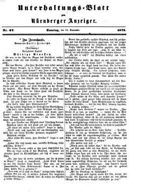 Nürnberger Anzeiger. Unterhaltungs-Blatt (Nürnberger Anzeiger) Sonntag 24. November 1872