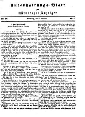 Nürnberger Anzeiger. Unterhaltungs-Blatt (Nürnberger Anzeiger) Sonntag 29. Dezember 1872