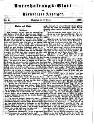 Nürnberger Anzeiger. Unterhaltungs-Blatt (Nürnberger Anzeiger) Sonntag 16. Februar 1873