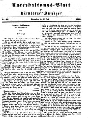 Nürnberger Anzeiger. Unterhaltungs-Blatt (Nürnberger Anzeiger) Sonntag 27. Juli 1873