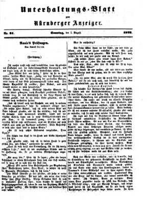 Nürnberger Anzeiger. Unterhaltungs-Blatt (Nürnberger Anzeiger) Sonntag 3. August 1873