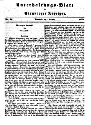 Nürnberger Anzeiger. Unterhaltungs-Blatt (Nürnberger Anzeiger) Sonntag 2. November 1873