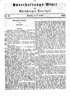 Nürnberger Anzeiger. Unterhaltungs-Blatt (Nürnberger Anzeiger) Sonntag 23. November 1873