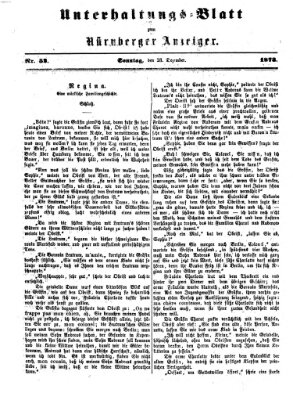 Nürnberger Anzeiger. Unterhaltungs-Blatt (Nürnberger Anzeiger) Sonntag 28. Dezember 1873