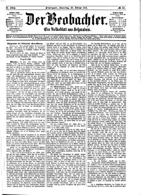 Der Beobachter Donnerstag 23. Februar 1871