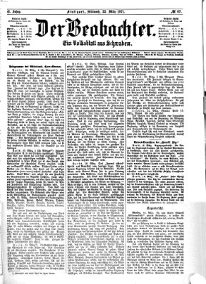 Der Beobachter Mittwoch 22. März 1871