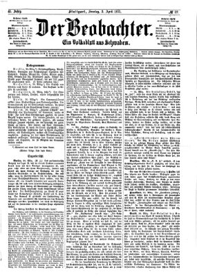 Der Beobachter Sonntag 2. April 1871