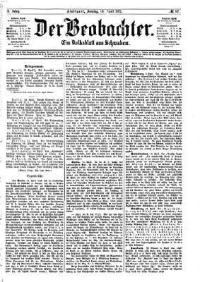 Der Beobachter Sonntag 16. April 1871