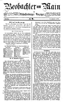 Beobachter am Main und Aschaffenburger Anzeiger Dienstag 9. Januar 1872