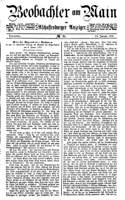 Beobachter am Main und Aschaffenburger Anzeiger Donnerstag 11. Januar 1872