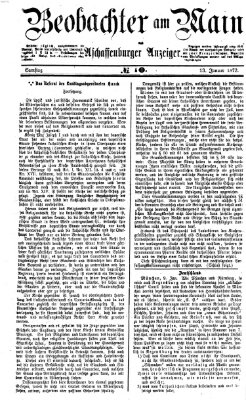 Beobachter am Main und Aschaffenburger Anzeiger Samstag 13. Januar 1872