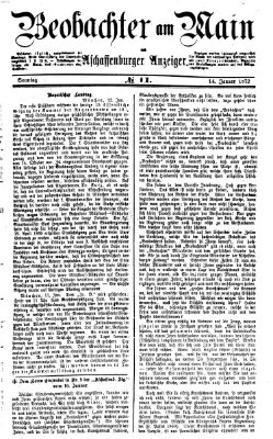 Beobachter am Main und Aschaffenburger Anzeiger Sonntag 14. Januar 1872