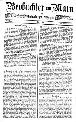 Beobachter am Main und Aschaffenburger Anzeiger Dienstag 16. Januar 1872