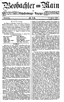 Beobachter am Main und Aschaffenburger Anzeiger Donnerstag 18. Januar 1872