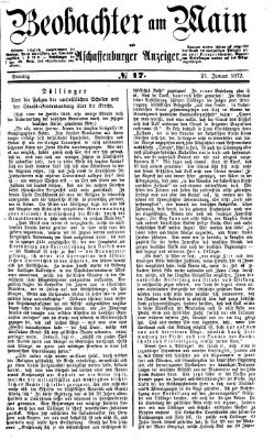 Beobachter am Main und Aschaffenburger Anzeiger Sonntag 21. Januar 1872