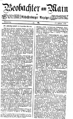 Beobachter am Main und Aschaffenburger Anzeiger Donnerstag 25. Januar 1872