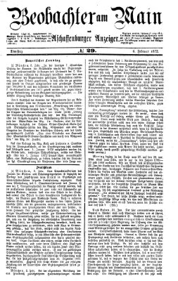 Beobachter am Main und Aschaffenburger Anzeiger Dienstag 6. Februar 1872