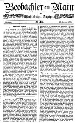 Beobachter am Main und Aschaffenburger Anzeiger Mittwoch 28. Februar 1872