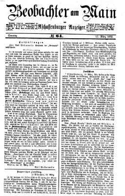 Beobachter am Main und Aschaffenburger Anzeiger Sonntag 17. März 1872