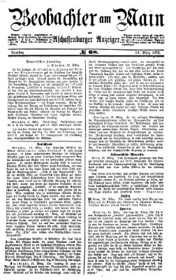 Beobachter am Main und Aschaffenburger Anzeiger Samstag 23. März 1872