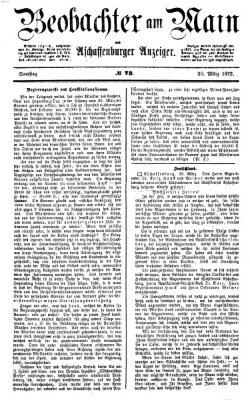 Beobachter am Main und Aschaffenburger Anzeiger Samstag 30. März 1872