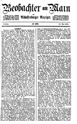 Beobachter am Main und Aschaffenburger Anzeiger Sonntag 12. Mai 1872