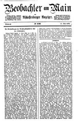 Beobachter am Main und Aschaffenburger Anzeiger Mittwoch 15. Mai 1872