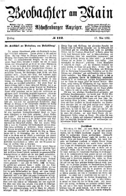 Beobachter am Main und Aschaffenburger Anzeiger Freitag 17. Mai 1872