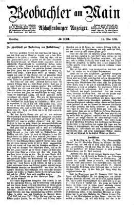 Beobachter am Main und Aschaffenburger Anzeiger Samstag 18. Mai 1872