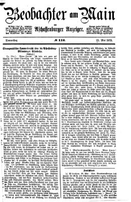 Beobachter am Main und Aschaffenburger Anzeiger Donnerstag 23. Mai 1872