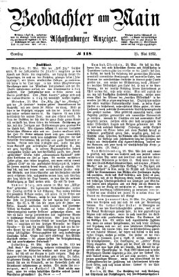 Beobachter am Main und Aschaffenburger Anzeiger Samstag 25. Mai 1872