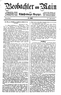 Beobachter am Main und Aschaffenburger Anzeiger Donnerstag 13. Juni 1872