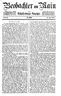 Beobachter am Main und Aschaffenburger Anzeiger Mittwoch 19. Juni 1872