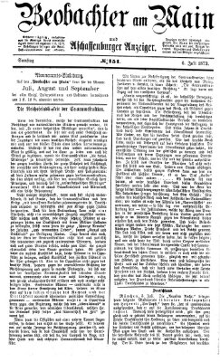 Beobachter am Main und Aschaffenburger Anzeiger Samstag 6. Juli 1872