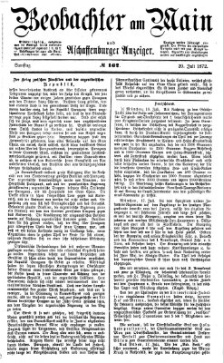 Beobachter am Main und Aschaffenburger Anzeiger Samstag 20. Juli 1872