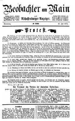 Beobachter am Main und Aschaffenburger Anzeiger Donnerstag 25. Juli 1872