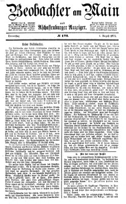 Beobachter am Main und Aschaffenburger Anzeiger Donnerstag 1. August 1872