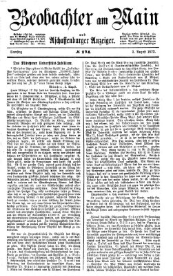 Beobachter am Main und Aschaffenburger Anzeiger Samstag 3. August 1872